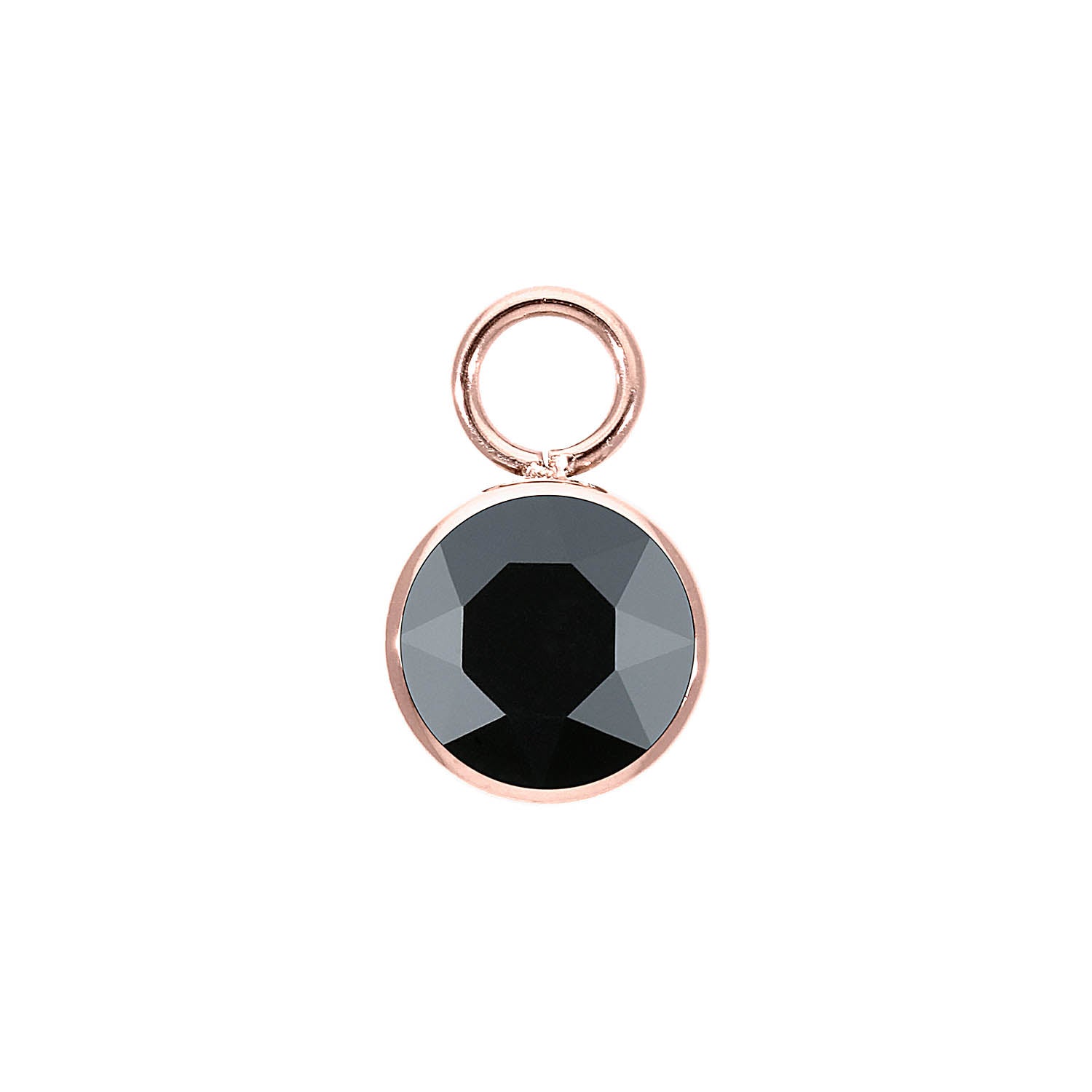 Bottone Charm 0.4" - Rose Gold jet hematite