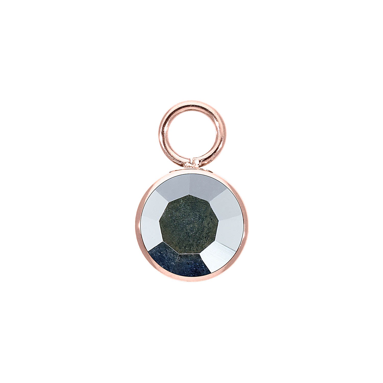 Bottone Charm 0.4" - Rose Gold crystal labrador