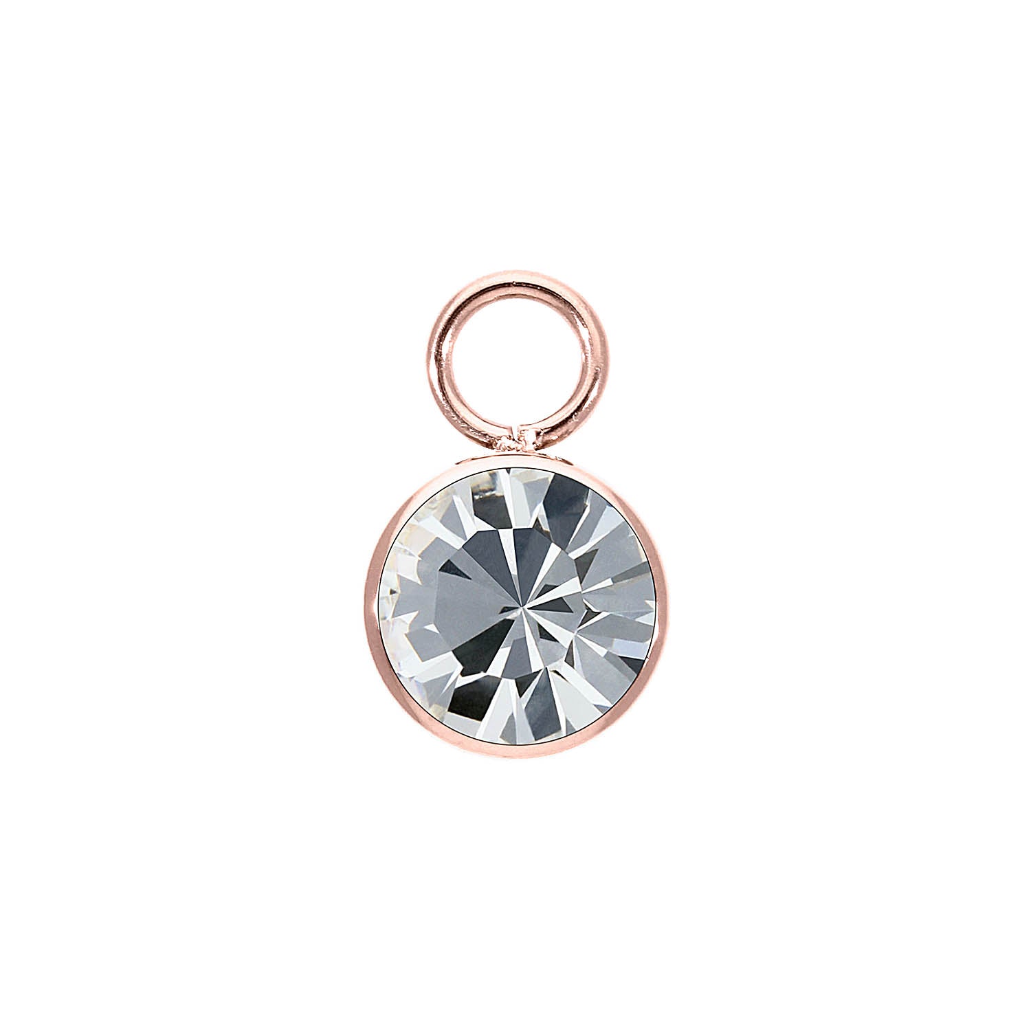 Bottone Charm 0.4" - Rose Gold crystal