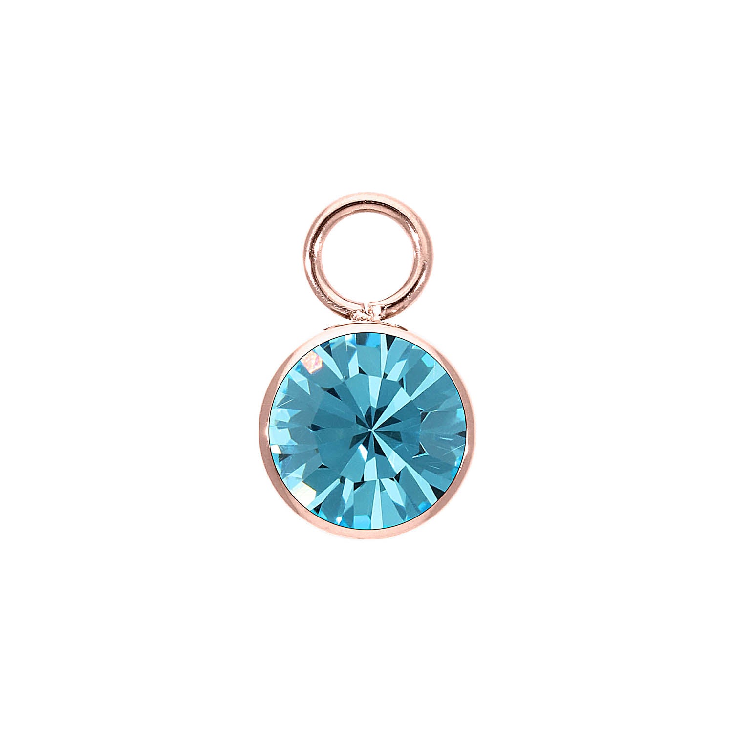 Bottone Charm 0.4" - Rose Gold aquamarine