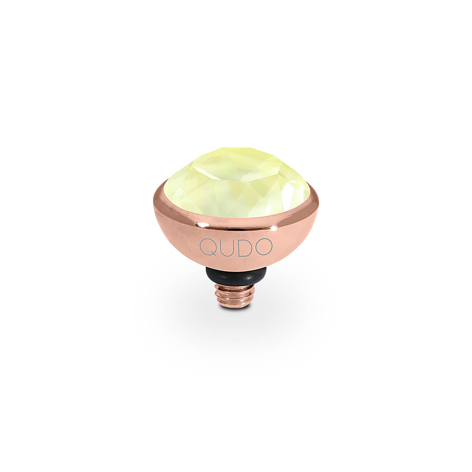 Bottone Top 0.4" - Rose Gold crystal soft yellow ignite