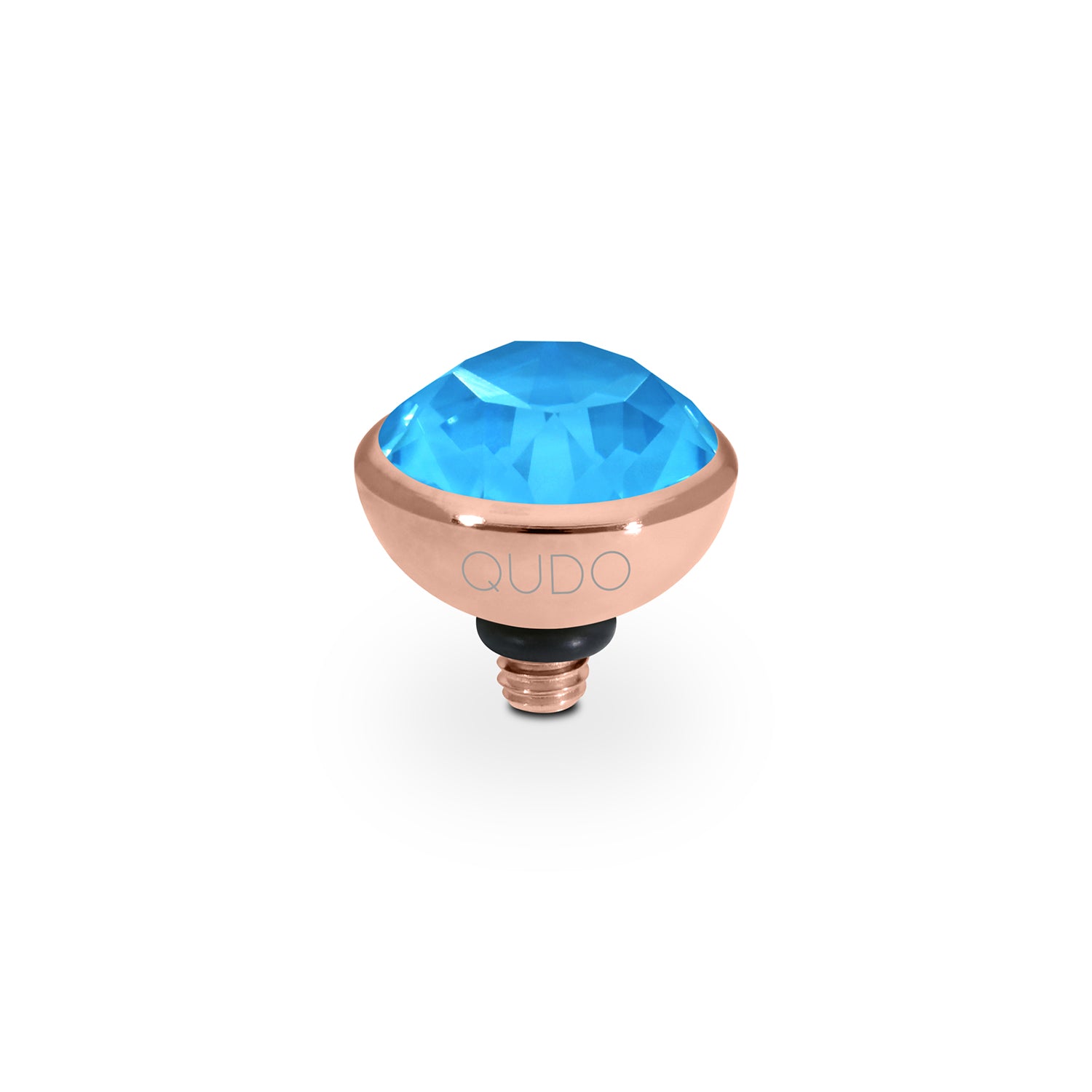 Bottone Top 0.4" - Rose Gold Crystal Electric Blue Ignite