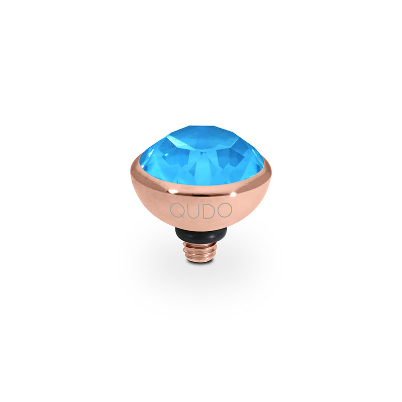 Bottone Top 0.4" - Rose Gold Crystal Electric Blue Ignite