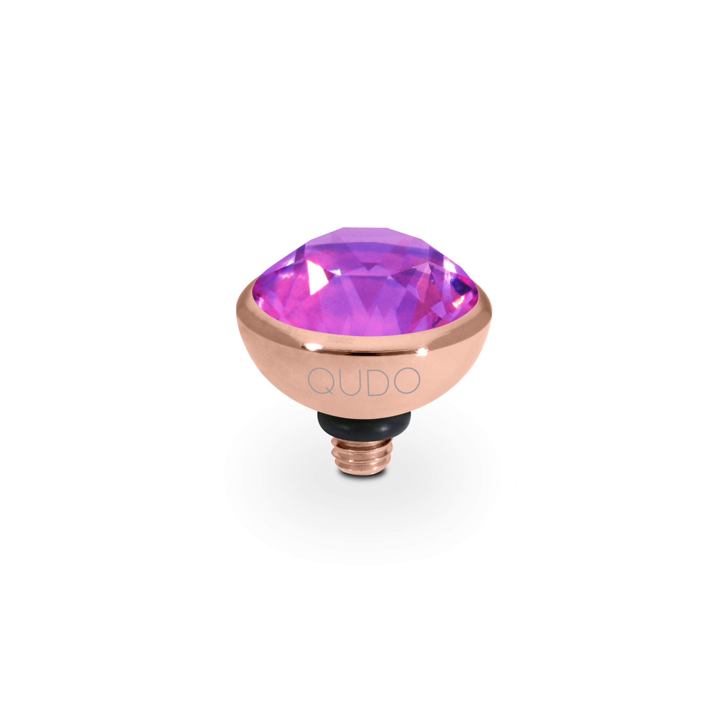 Bottone Top 0.4" - Rose Gold Crystal Electric Violet Ignite