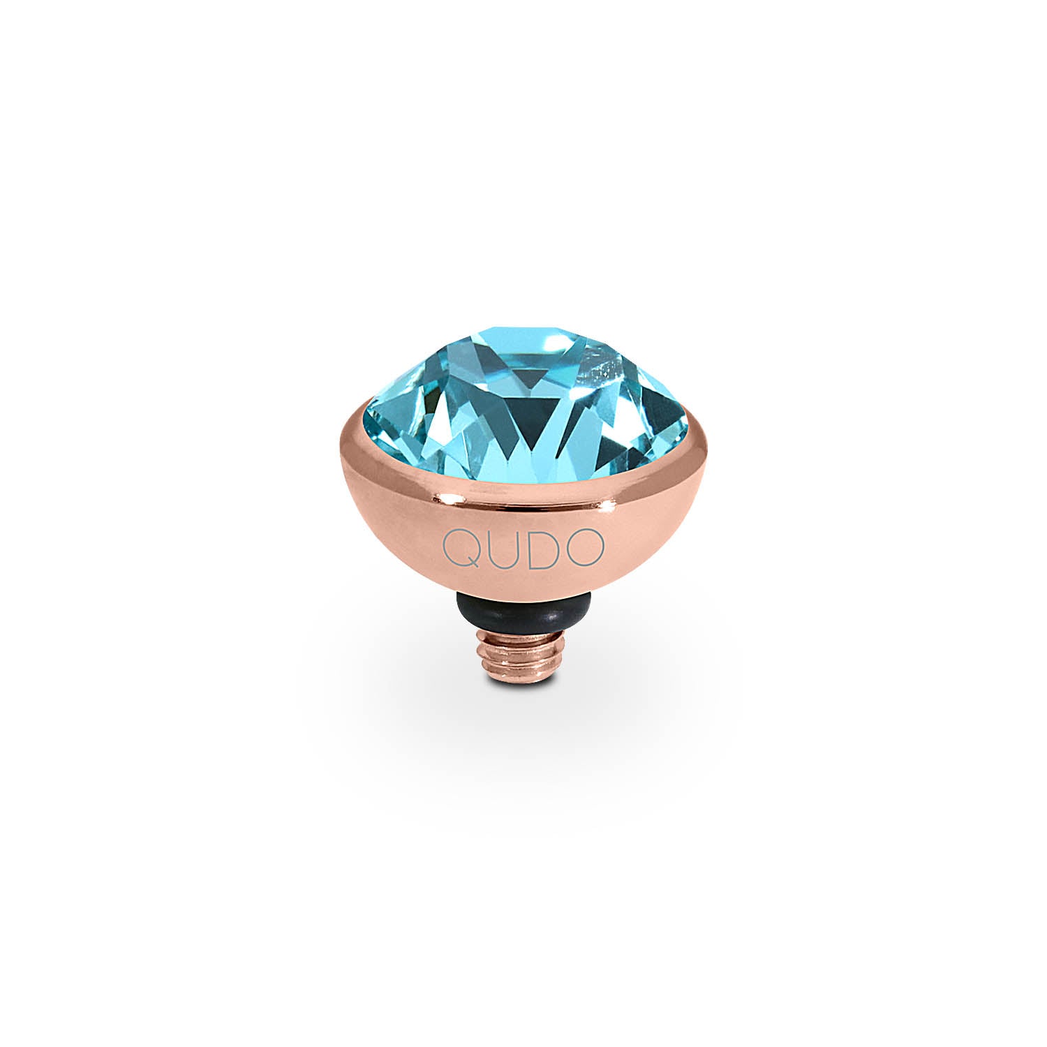 Bottone Top 0.4" - Rose Gold Light Turquoise