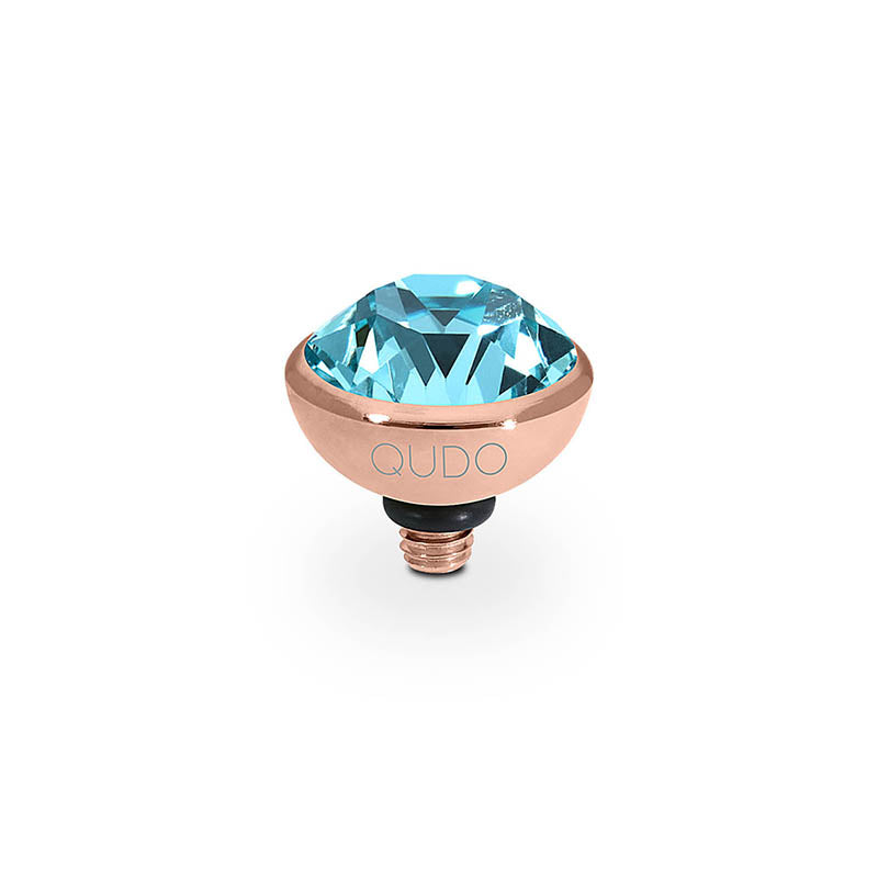 Bottone Top 0.4" - Rose Gold Light Turquoise