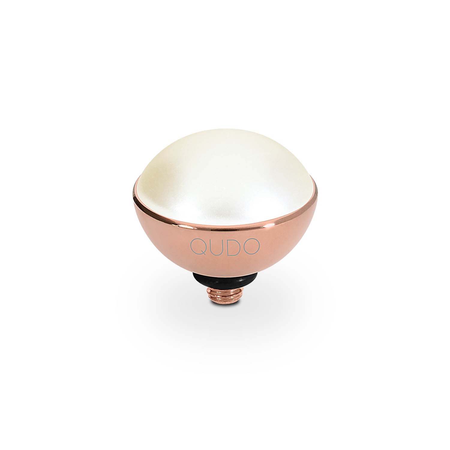 Bottone Top 0.45" - Rose Gold cream pearl