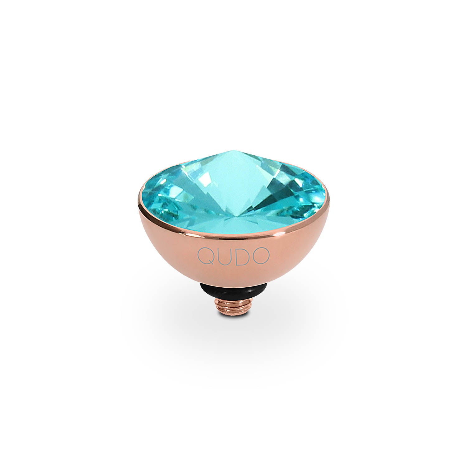 Bottone Top 0.45" - Rose Gold light turquoise
