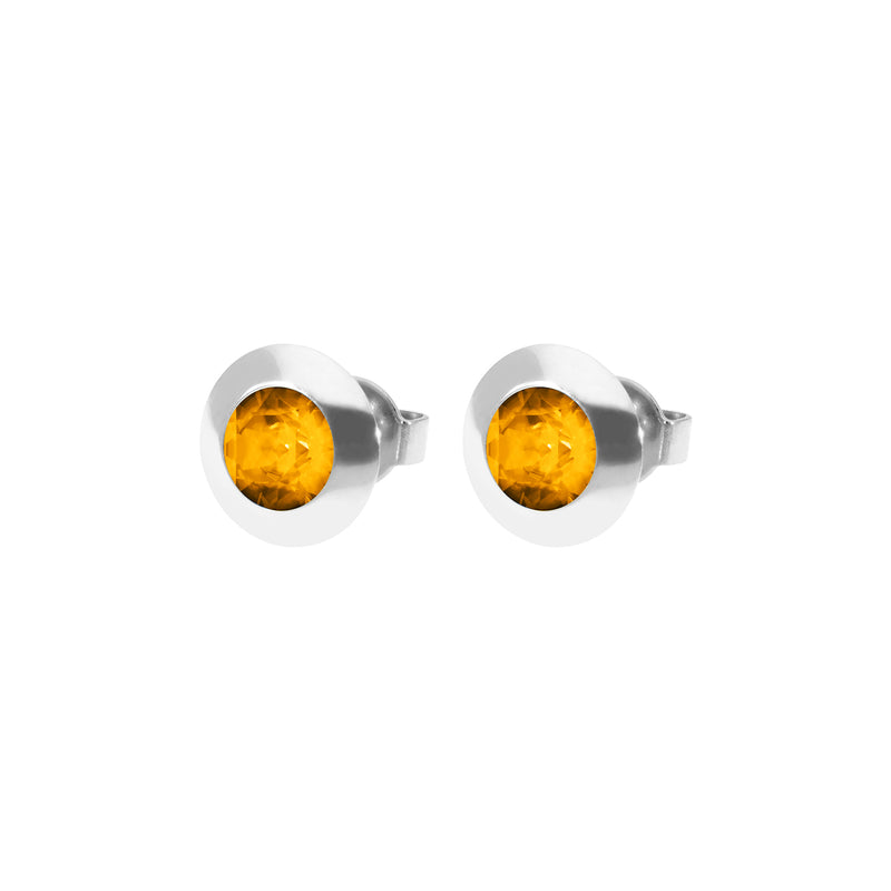 Tondo Stud Earring 0.35" - Silver Topaz
