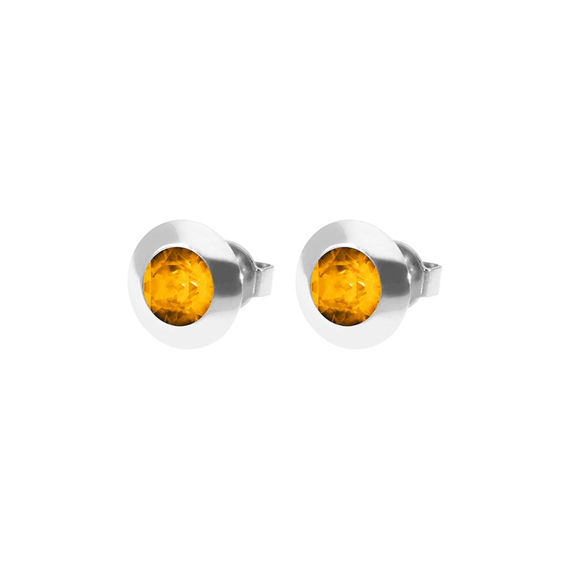 Tondo Stud Earring 0.35" - Silver Topaz