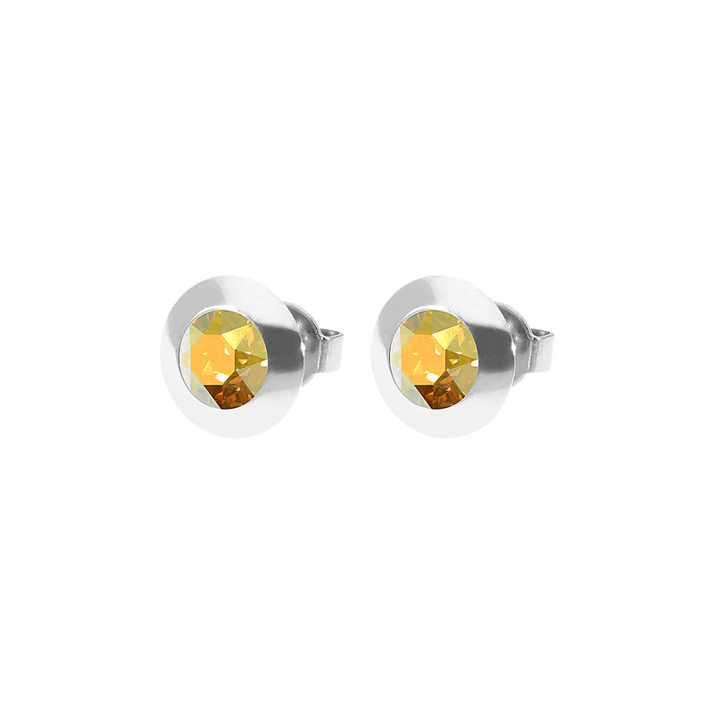 Tondo Stud Earring 0.35" - Silver metallic sunshine