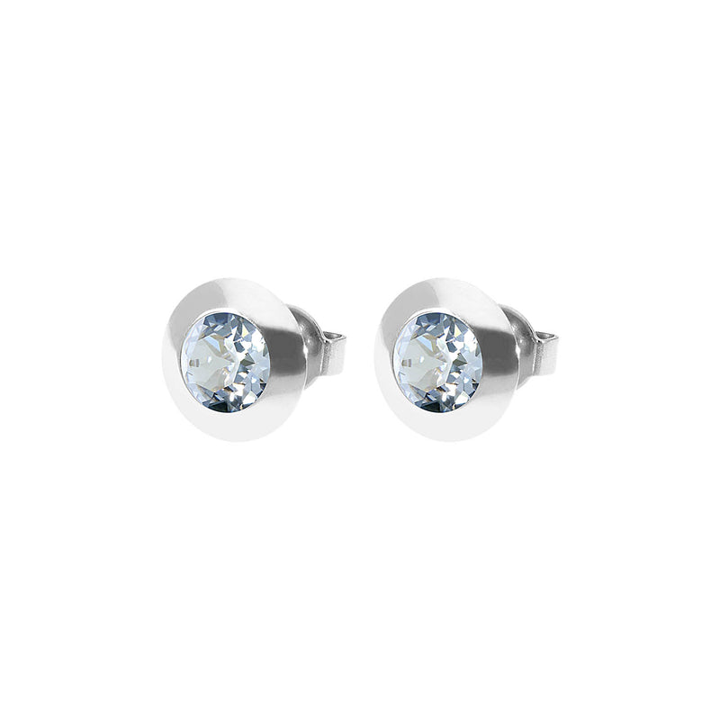 Tondo Stud Earring 0.35" - Silver blue shade