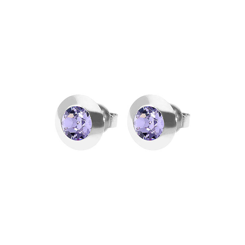 Tondo Stud Earring 0.35" - Silver Violet