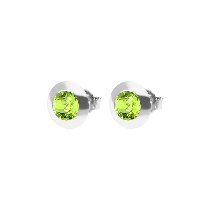 Tondo Stud Earring 0.35" - Silver Citrus Green