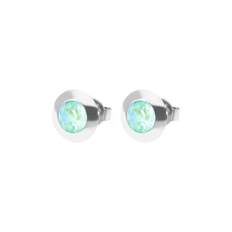 Tondo Stud Earring 0.35" - Silver silky sage delite