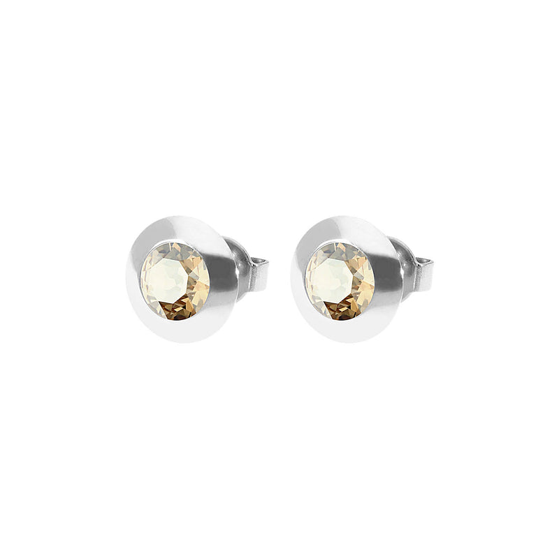 Tondo Stud Earring 0.35" - Silver golden shadow