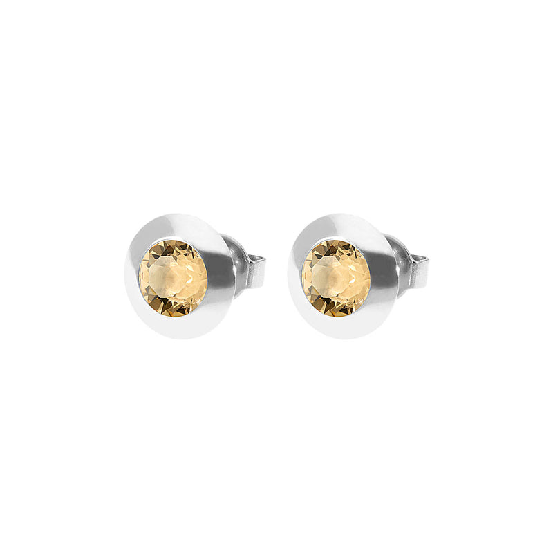 Tondo Stud Earring 0.35" - Silver light colorado topaz ignite