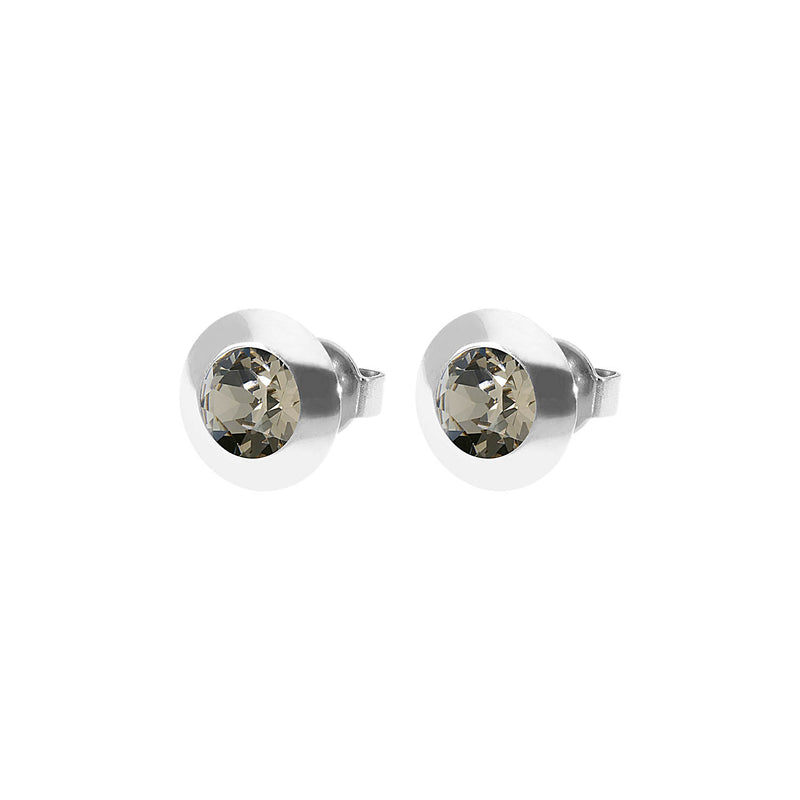 Tondo Stud Earring 0.35" - Silver Greige