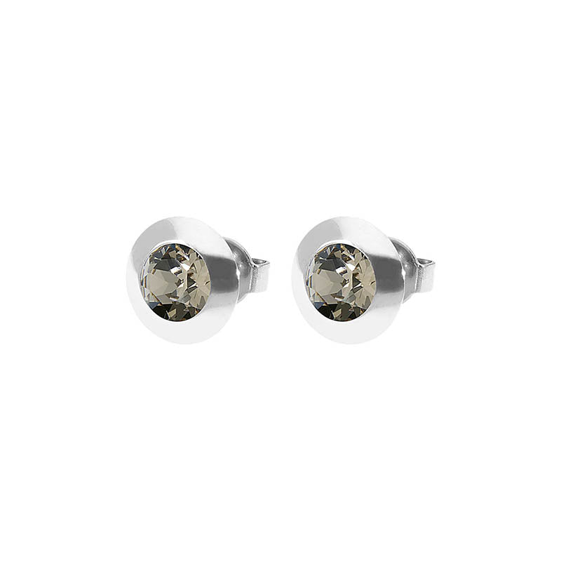 Tondo Stud Earring 0.35" - Silver Greige