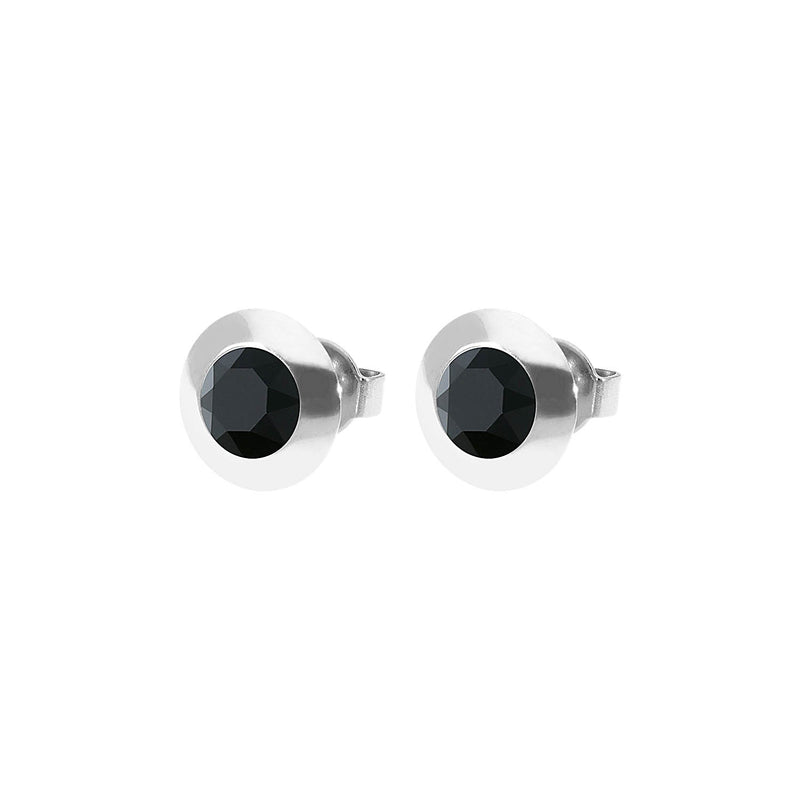 Tondo Stud Earring 0.35" - Silver jet