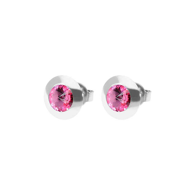 Tondo Stud Earring 0.35" - Silver rose