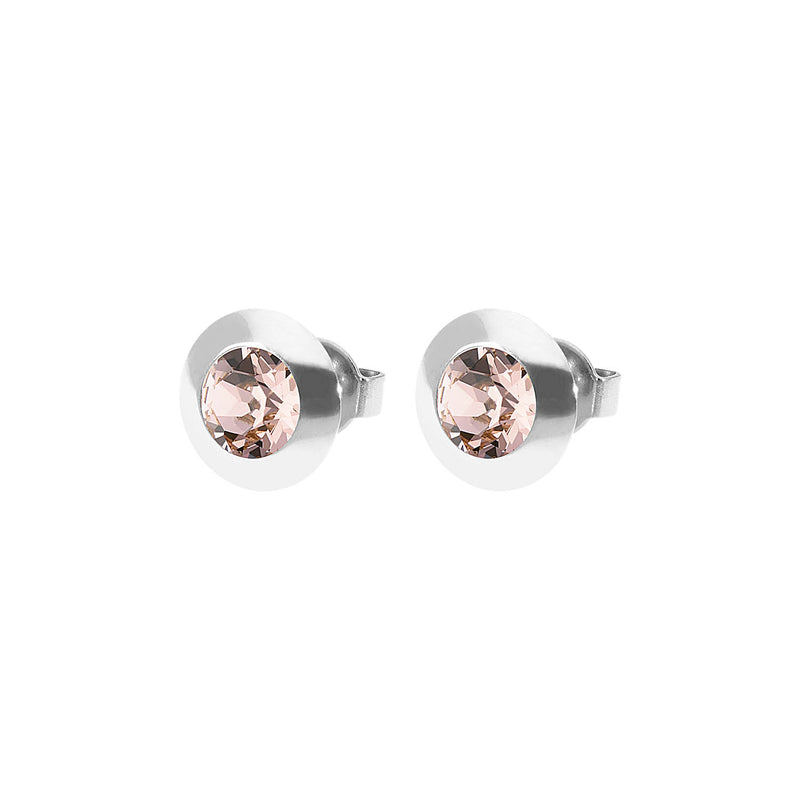 Tondo Stud Earring 0.35" - Silver vintage rose