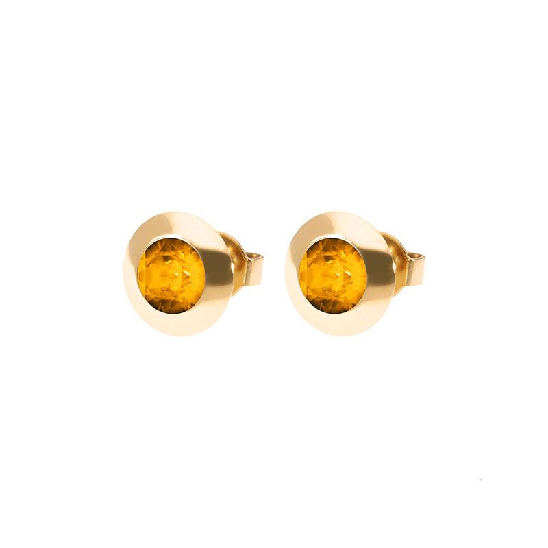 Tondo Stud Earring 0.35" - Gold Topaz