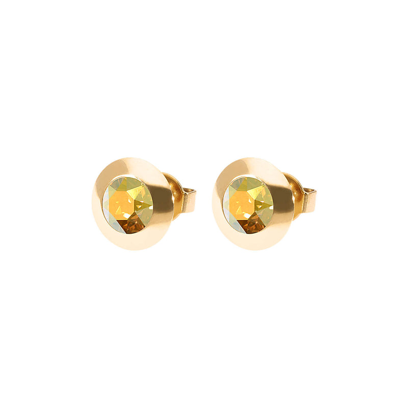 Tondo Stud Earring 0.35" - Gold metallic sunshine