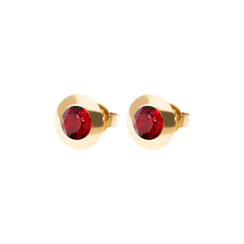 Tondo Stud Earring 0.35" - Gold Siam