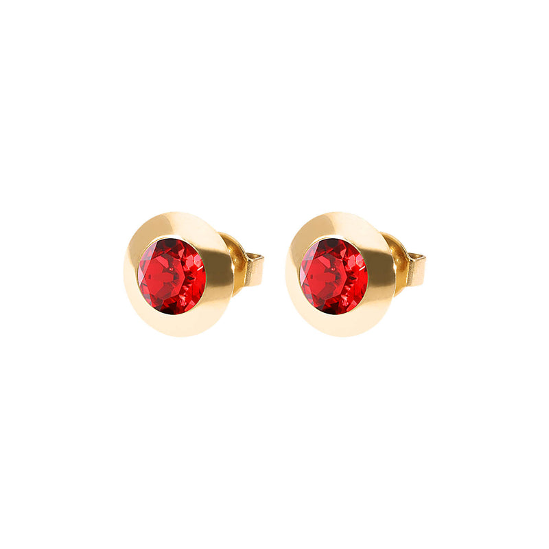 Tondo Stud Earring 0.35" - Gold scarlet