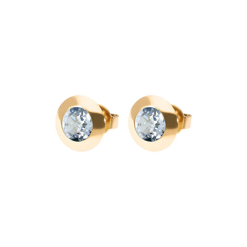 Tondo Stud Earring 0.35" - Gold blue shade