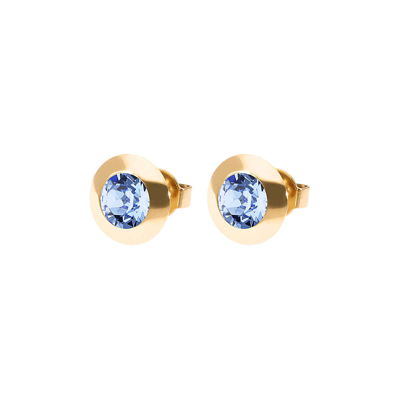Tondo Stud Earring 0.35" - Gold light sapphire