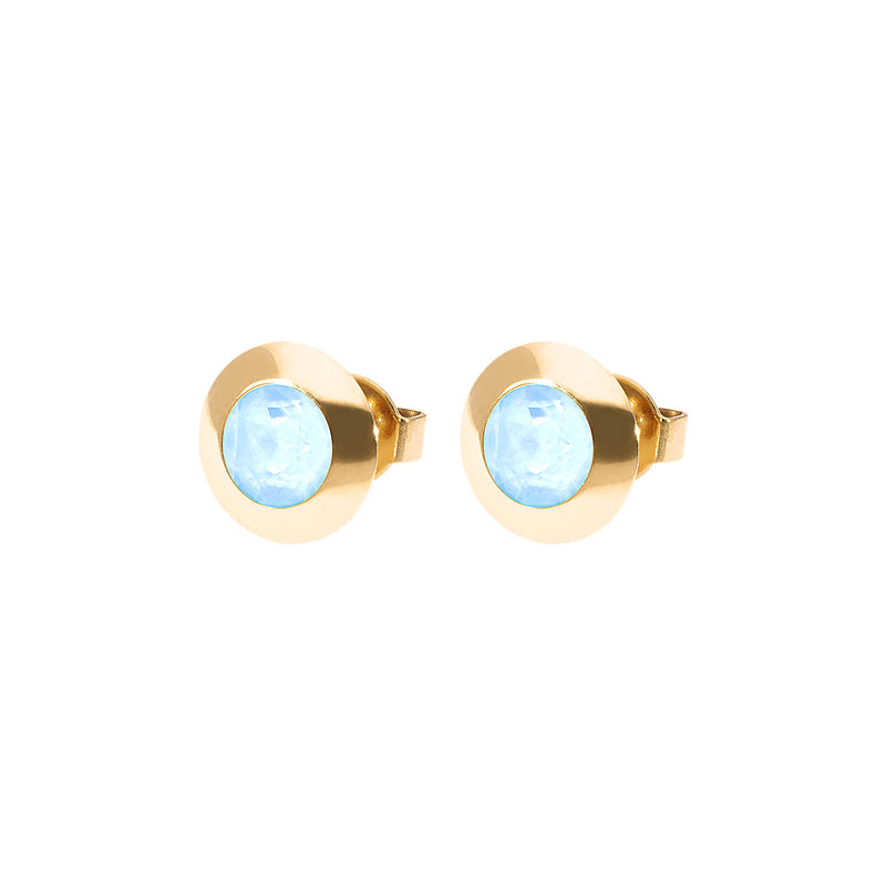 Tondo Stud Earring 0.35" - Gold crystal sky ignite