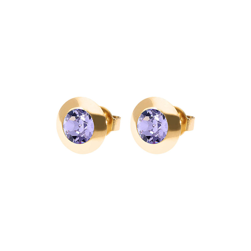 Tondo Stud Earring 0.35" - Gold Violet