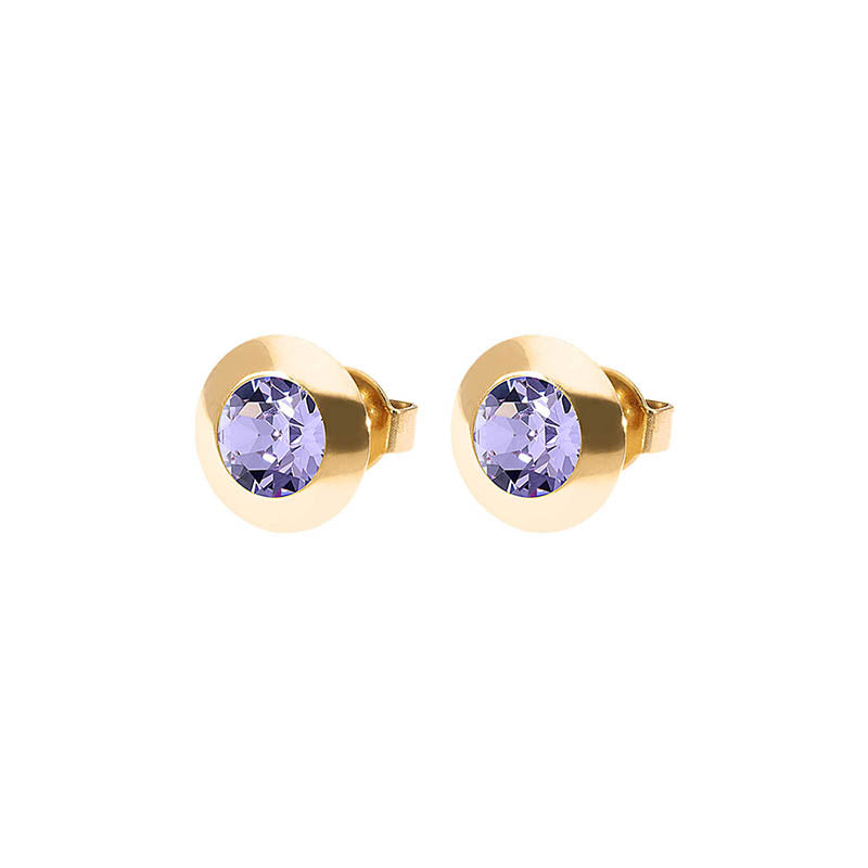 Tondo Stud Earring 0.35" - Gold Violet