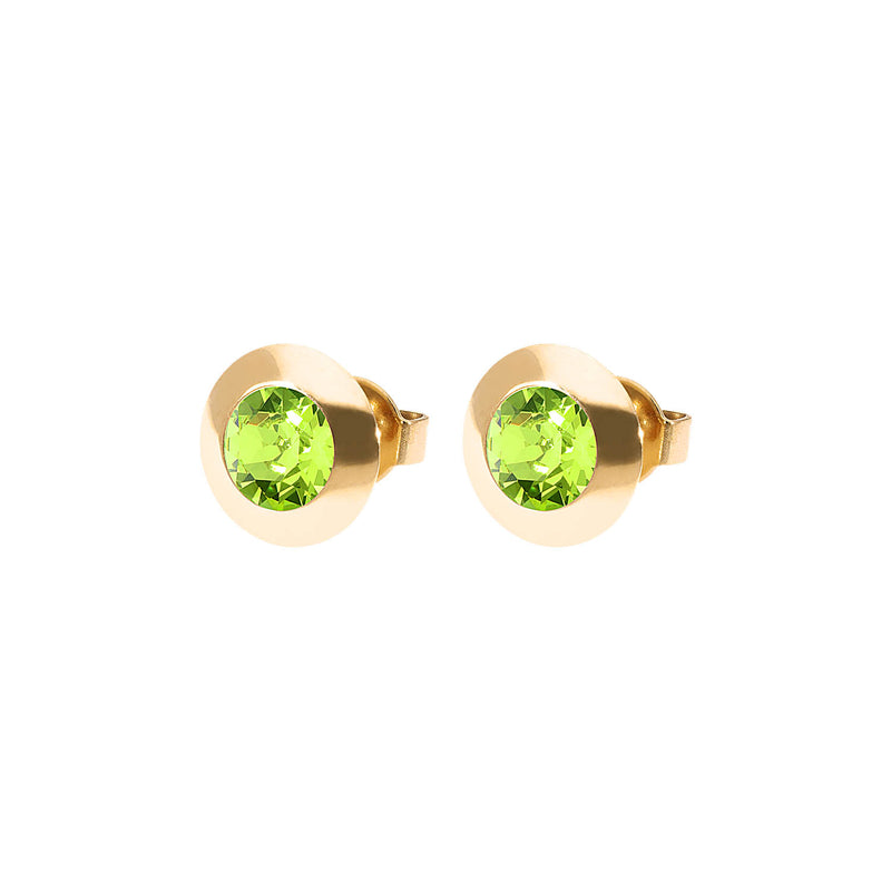 Tondo Stud Earring 0.35" - Gold Citrus Green