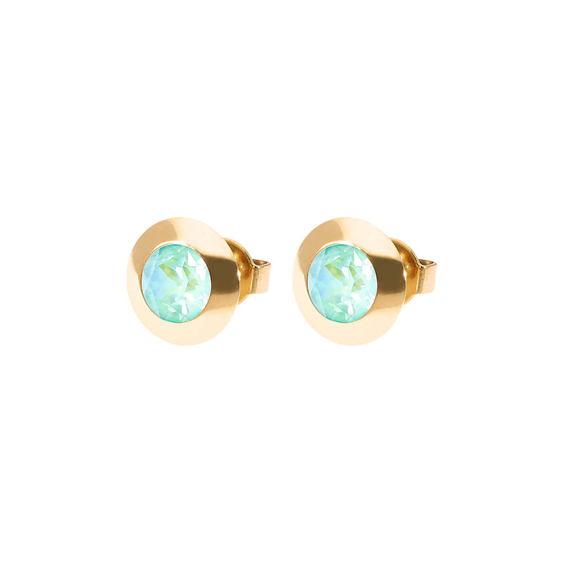 Tondo Stud Earring 0.35" - Gold silky sage delite