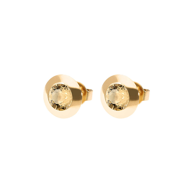 Tondo Stud Earring 0.35" - Gold light colorado topaz ignite