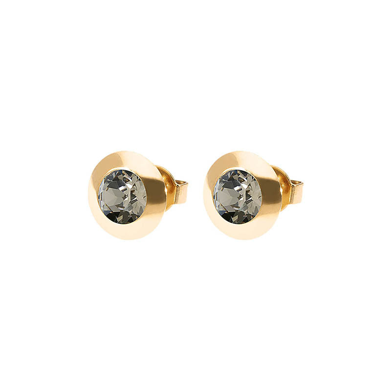 Tondo Stud Earring 0.35" - Gold Greige