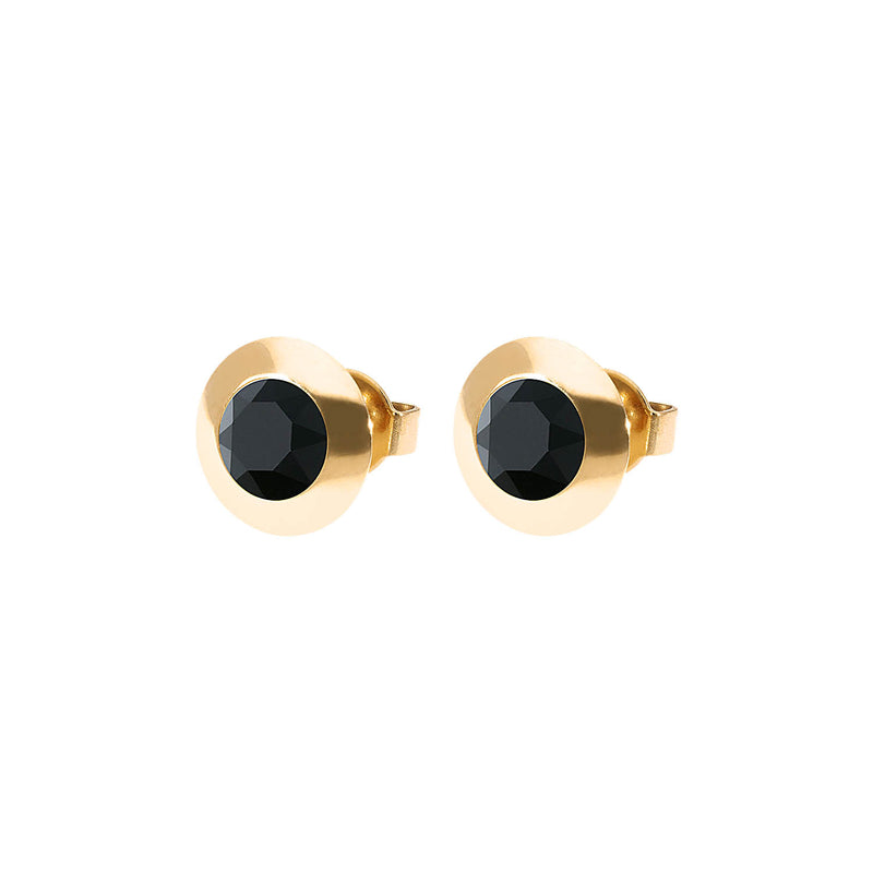 Tondo Stud Earring 0.35" - Gold jet