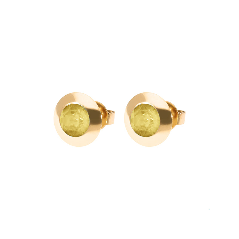 Tondo Stud Earring 0.35" - Gold Recreated Dark Jonquil