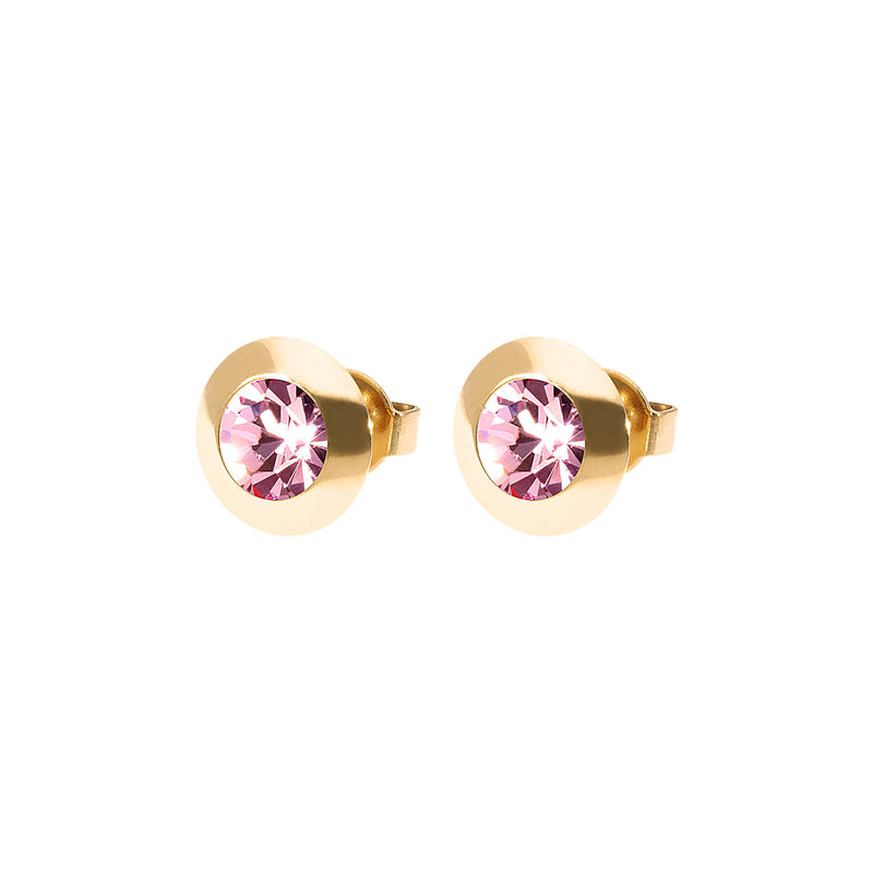 Tondo Stud Earring 0.35" - Gold Light Rose