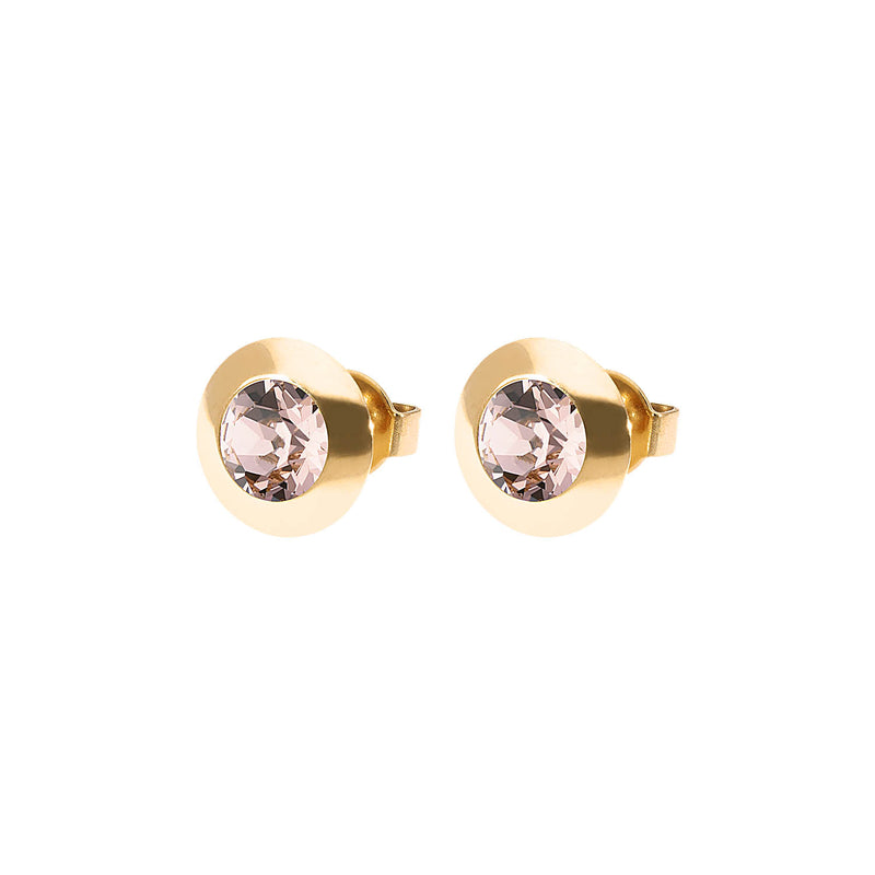 Tondo Stud Earring 0.35" - Gold vintage rose