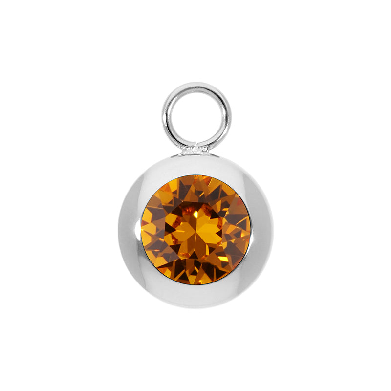Tondo Charm 0.51" - Silver Topaz