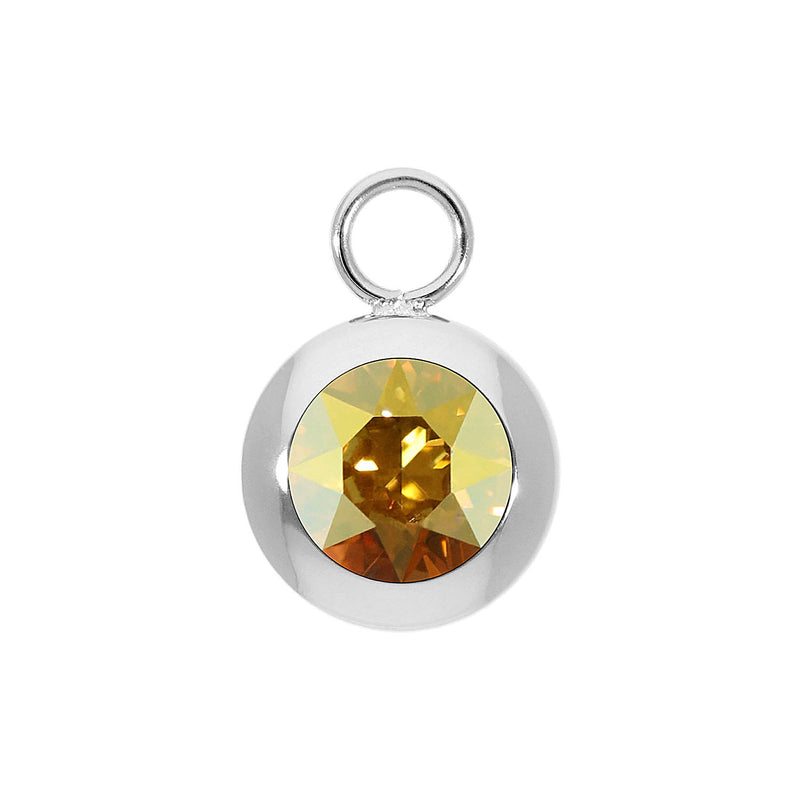 Tondo Charm 0.51" - Silver metallic sunshine