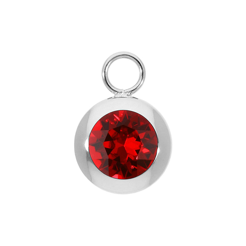 Tondo Charm 0.51" - Silver scarlet