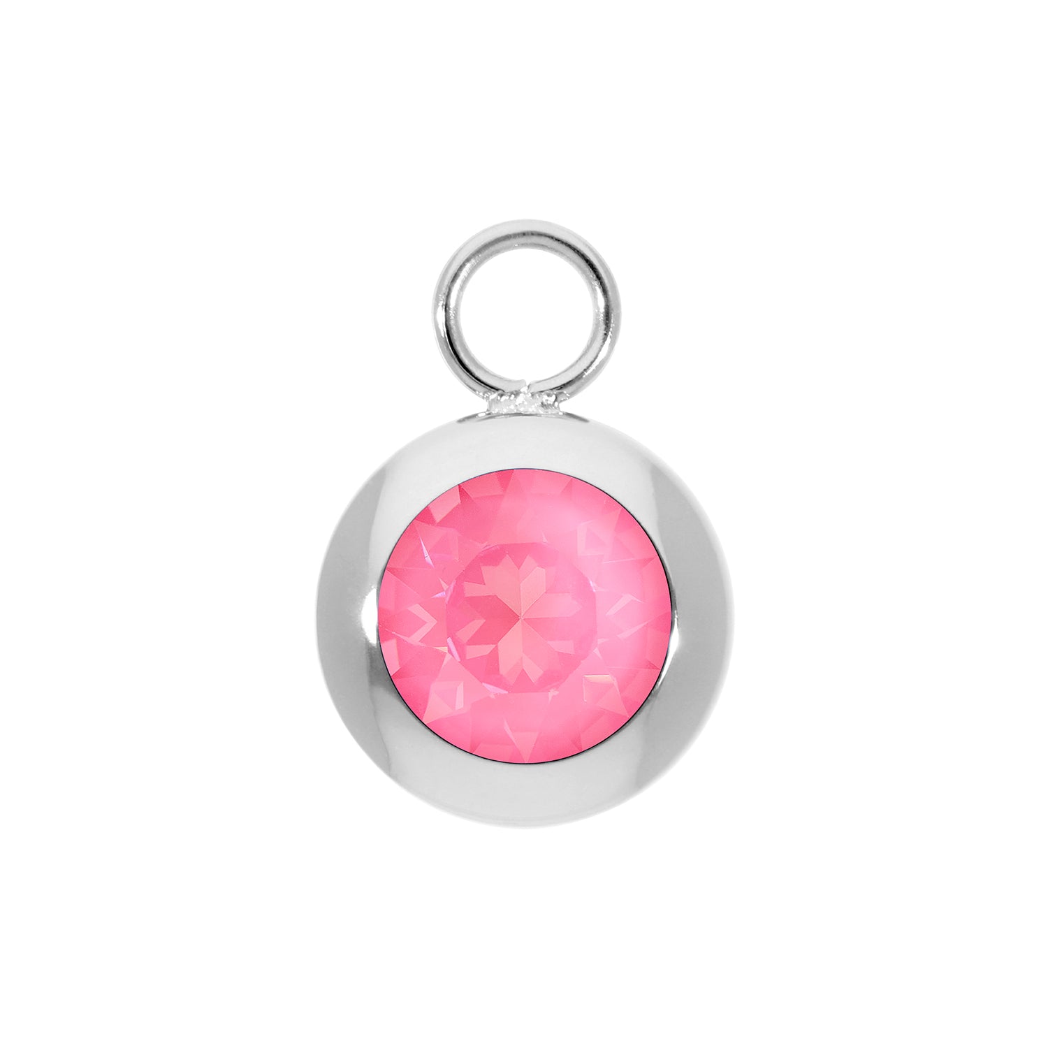 Tondo Charm 0.51" - Silver Crystal Dahlia Ignite