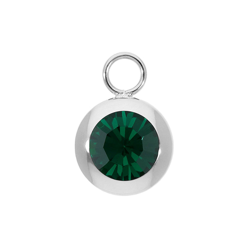 Tondo Charm 0.51" - Silver emerald