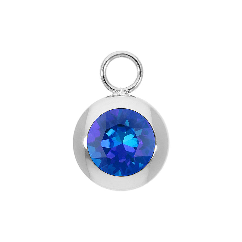 Tondo Charm 0.51" - Silver royal blue delite