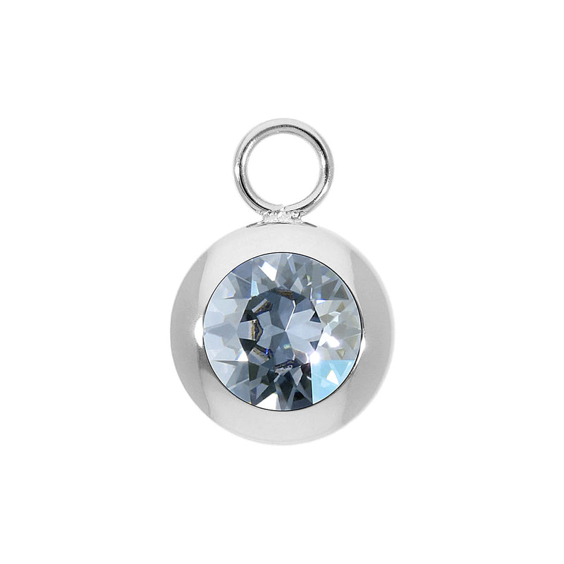 Tondo Charm 0.51" - Silver blue shade